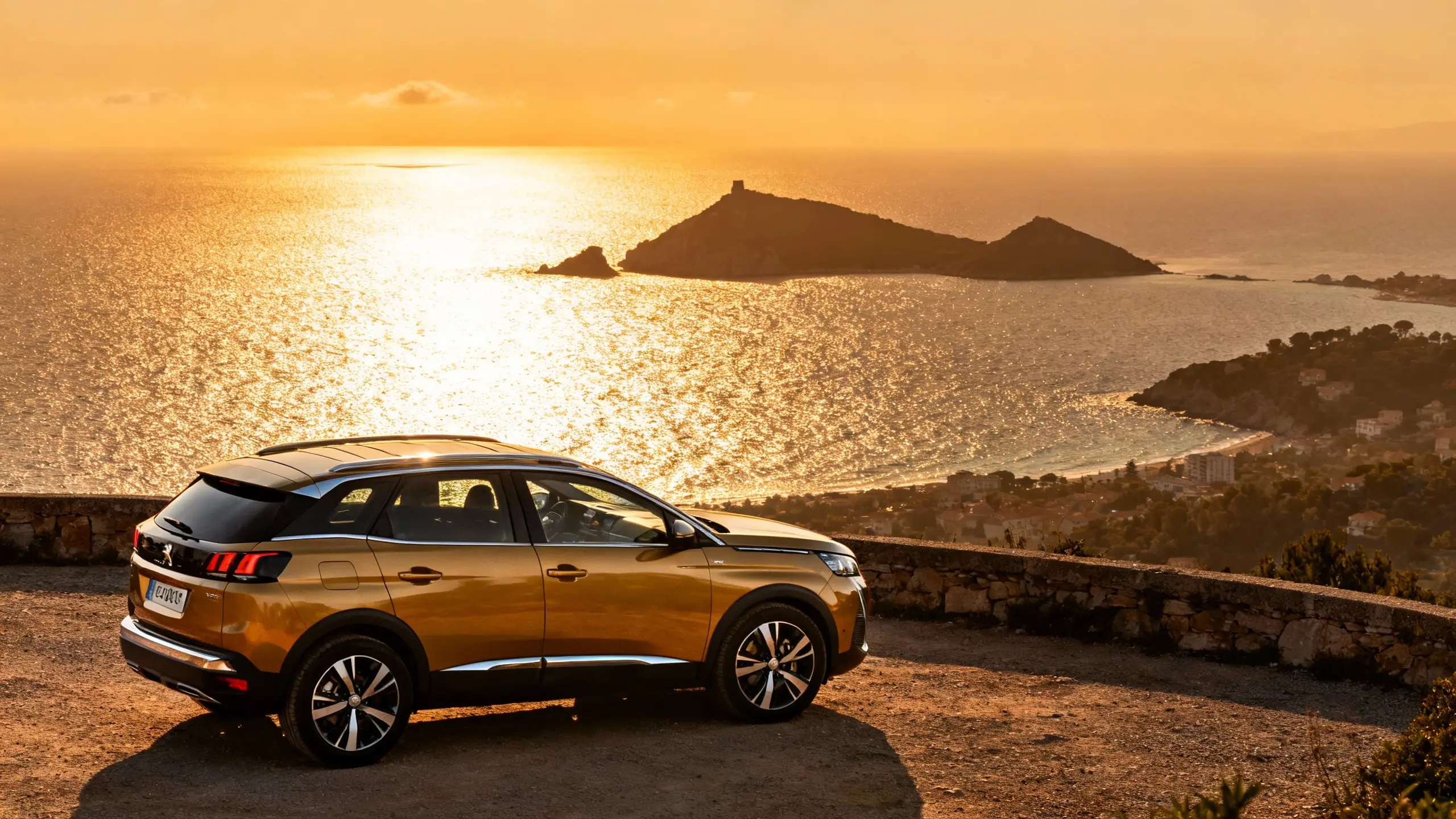 Paysage corse avec route panoramique